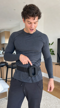 Movara CorePulse Ring worn around the waist at home